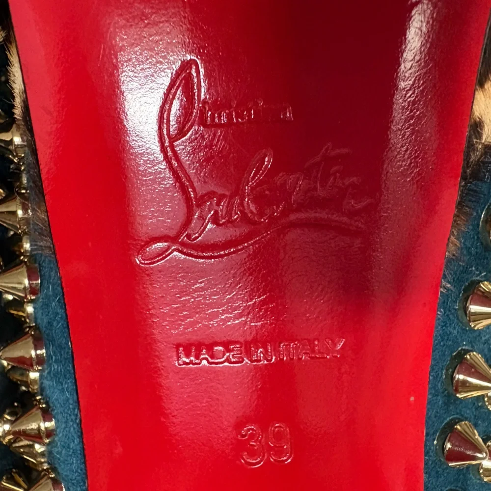 Christian Louboutin Women's Studded Peep-Toe Heels *Best fit size 8 - Picture 10 of 15